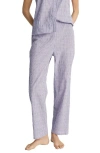 Mango Stripe Stretch Cotton Pajama Pants In Lilac