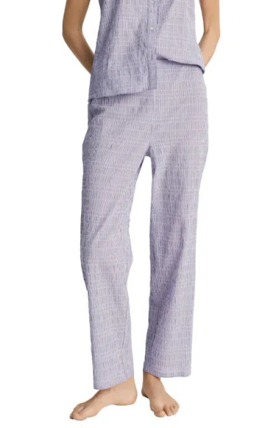 Mango Stripe Stretch Cotton Pajama Pants In Lilac