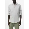 Mango Stripe Stretch Cotton Seersucker Button-up Shirt In White