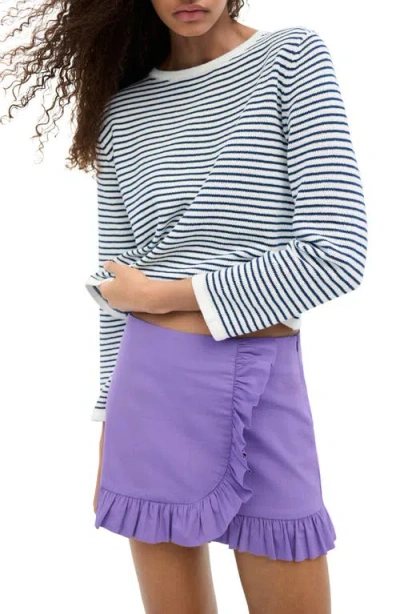 Mango Stripe Sweater In Blue