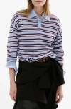 Mango Stripe Sweater Polo In Multi