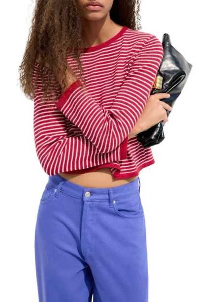 Mango Stripe Sweater In Red