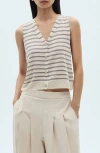 Mango Stripe Sweater Vest In Ecru