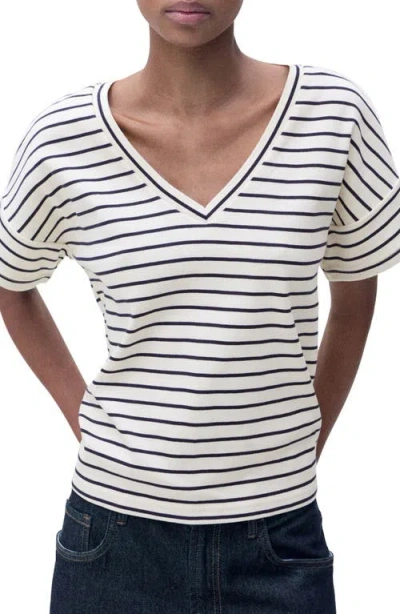 Mango Stripe T-shirt In White