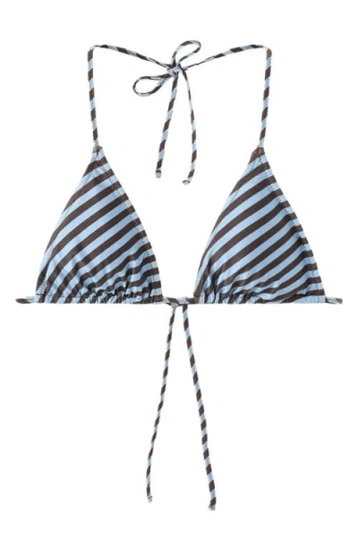 Mango Stripe Triangle Bikini Top In Multi