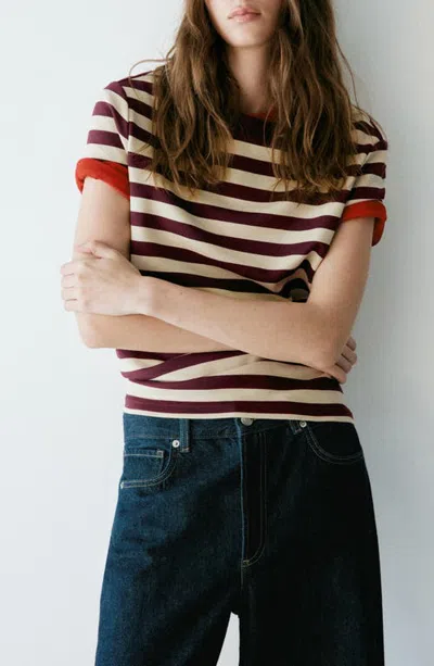 Mango Stripe T-shirt In Multi