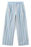 Mango Stripe Wide Leg Pants In Multi