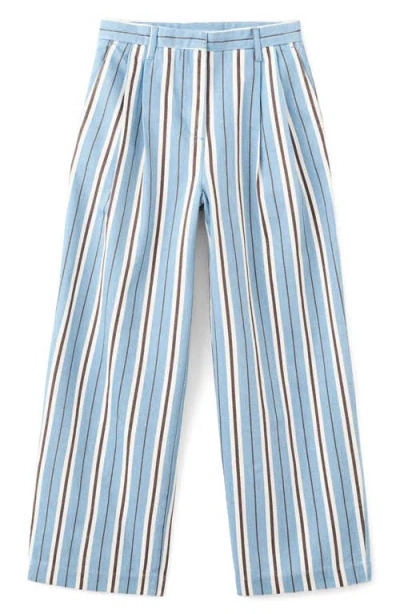 Mango Stripe Wide Leg Pants In Multi