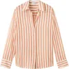 Mango Stripe Woven Shirt In Orange