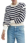 MANGO STRIPE ZIP CARDIGAN