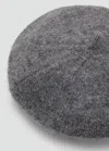 Mango Striped Beret Medium Heather Grey In Gray