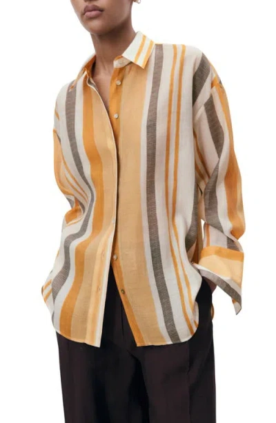 MANGO MANGO STRIPED BUTTON-UP SHIRT