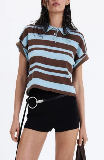 MANGO MANGO STRIPED COTTON BLEND POLO