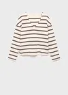 Mango Striped Cotton-blend Sweatshirt Ecru In Pattern