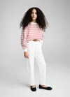 Mango Striped Cotton-blend Sweatshirt Red In Red