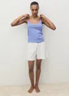 Mango Striped Cotton Pyjama Top Blue