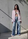 Mango Striped Cotton Shirt Pastel Pink In Pink