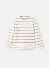 Mango Striped Cotton T-shirt Sand In Neutral