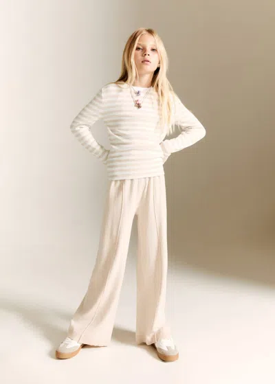Mango T-shirt Coton À Rayures Sable - Enfants - 13-14 Ans -  Kids In Neutral