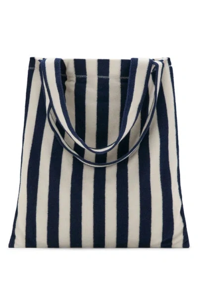 Mango Striped Cotton Terry Tote Bag In Multi