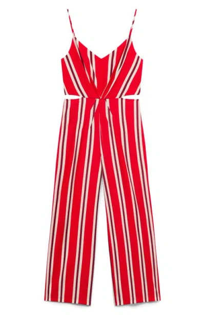 Mango Striped Cutout Jumpsuit