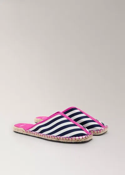 Mango Striped Espadrille Slippers In Blue