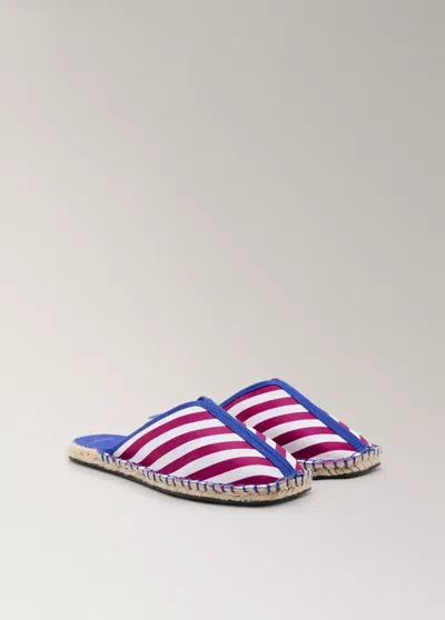 Mango Striped Espadrille Slippers In Fuchsia