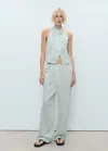 Mango Low-rise Striped Pants In Green