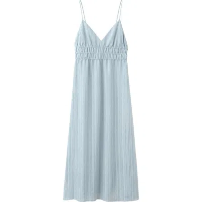 MANGO MANGO STRIPED GATHERED DRESS