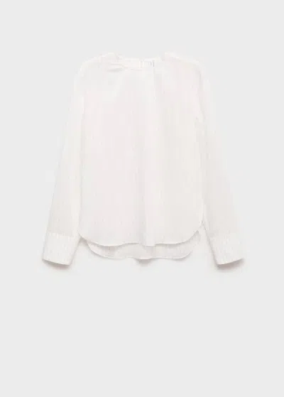 Mango Striped Handkerchief Blouse White