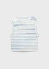 Mango Gilet Maille Rayures Bleu Ciel - Enfants - 13-14 Ans -  Kids In Multi