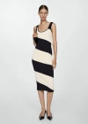 Mango Stripe Sleeveless Knit Midi Dress In Multi
