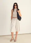 Mango Striped Linen-blend Bermuda Shorts