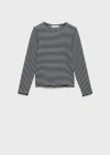 Mango Kids' Striped Long Sleeves T-shirt Dark Navy