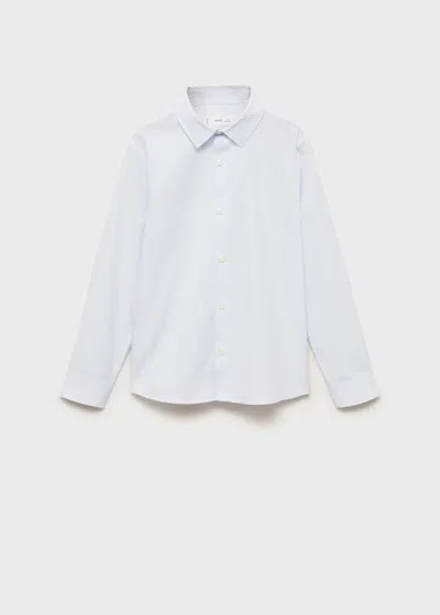 Mango Kids' Striped Oxford Shirt Sky Blue In White