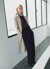 Mango Striped Polo-neck Sweater In Blue