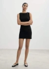 Mango Striped Short Dress Black
