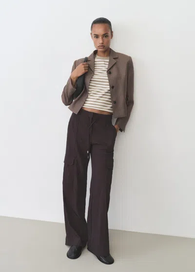 Mango Striped Short-sleeved T-shirt Khaki