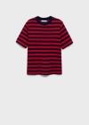 Mango Striped Short-sleeved T-shirt Red In Red