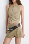 Mango Striped Toggle Vest In Multi