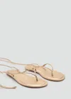 Mango Strips Sandals Gold In Pink