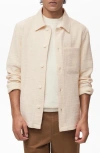 Mango Structured Cotton Blend Overshirt In White