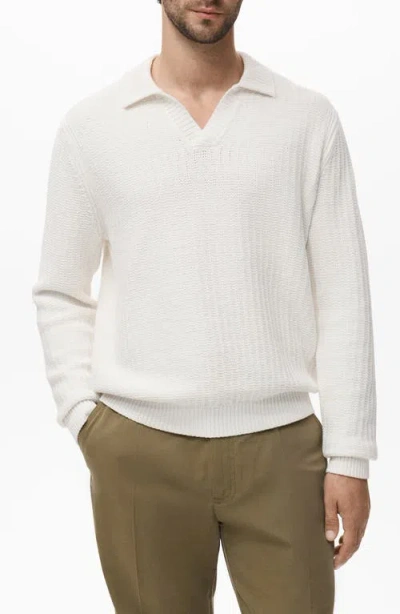 MANGO MANGO STRUCTURED COTTON POLO SWEATER