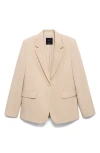 Mango Structured Jacket In Nude