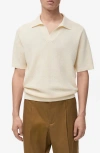 Mango Structured Knit Polo In Neutral