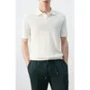 Mango Structured Polo Shirt In White