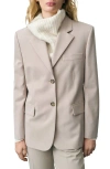 Mango Structured Straight Fit Blazer In Brown