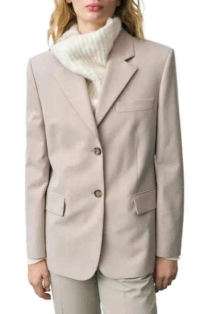 Mango Structured Straight Fit Blazer In Brown