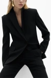 Mango Structured Suit Jacket In Black