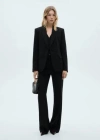 Mango Structured Suit Jacket Black